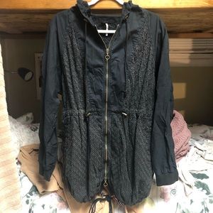 Free People Black Windbreaker size S